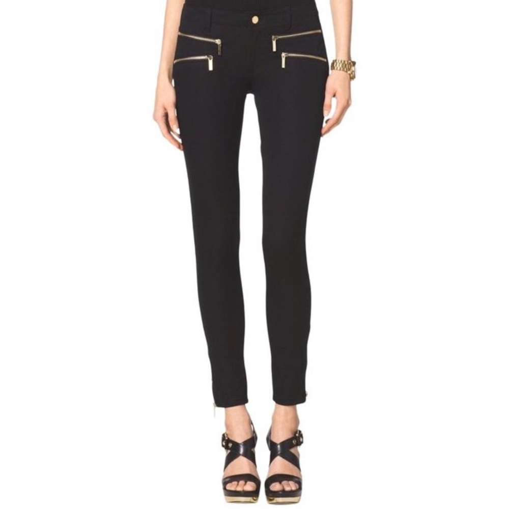 Michael Kors | black & gold zipper dress pants